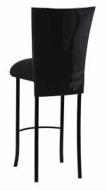 Black Patent Barstool Cover with Black Velvet Cushion on Black Legs