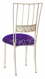 Ivory Bella Fleur with Purple Paint Splatter Knit Cushion
