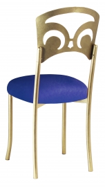 Gold Fleur de Lis with Royal Blue Stretch Knit Cushion