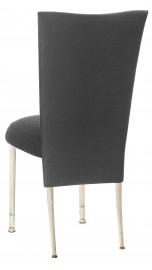 Charcoal Linette Chair Cover and Boxed Cushion on Ivory Legs