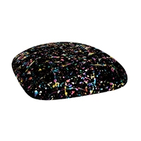 Chairs with Black Paint Splatter Cushions