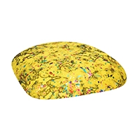 Barstools with Yellow Paint Splatter Cushions